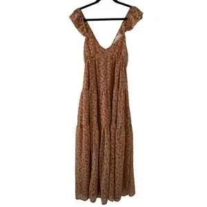 Madewell Dresses Madewell George Ruffle Sleeve Tiered Midi